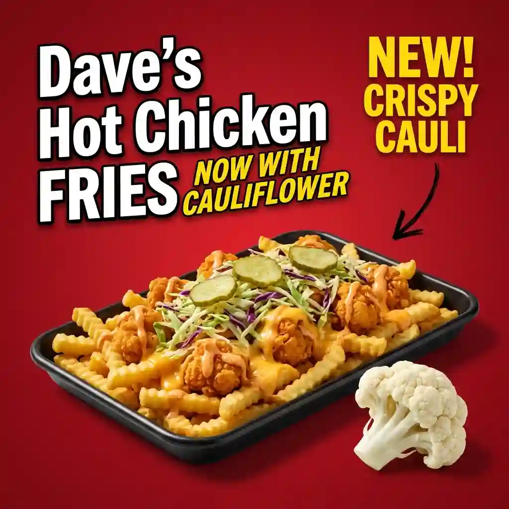 Large Cauliflower Top Loaded Fries_Dave's Hot Chicken Menu