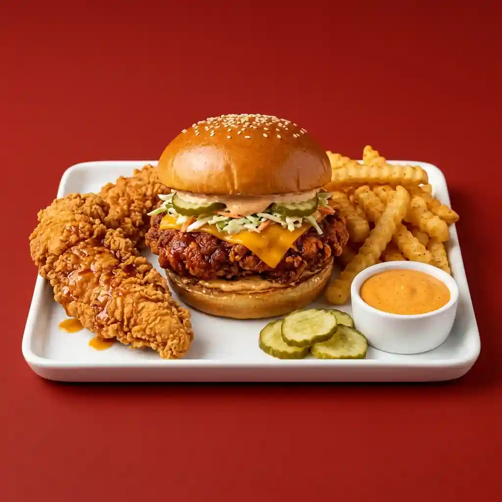 1 Tender & 1 Slider with Fries - of Dave's Menu