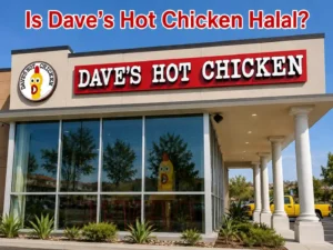 Is Dave’s Hot Chicken halal? Restaurant exterior with Dave’s Hot Chicken sign.